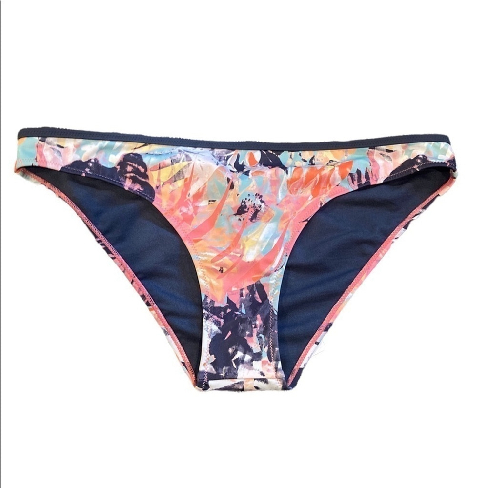 Roxy Women's RF Printed Regular Bikini Bottoms navy floral size l - Picture 3 of 4